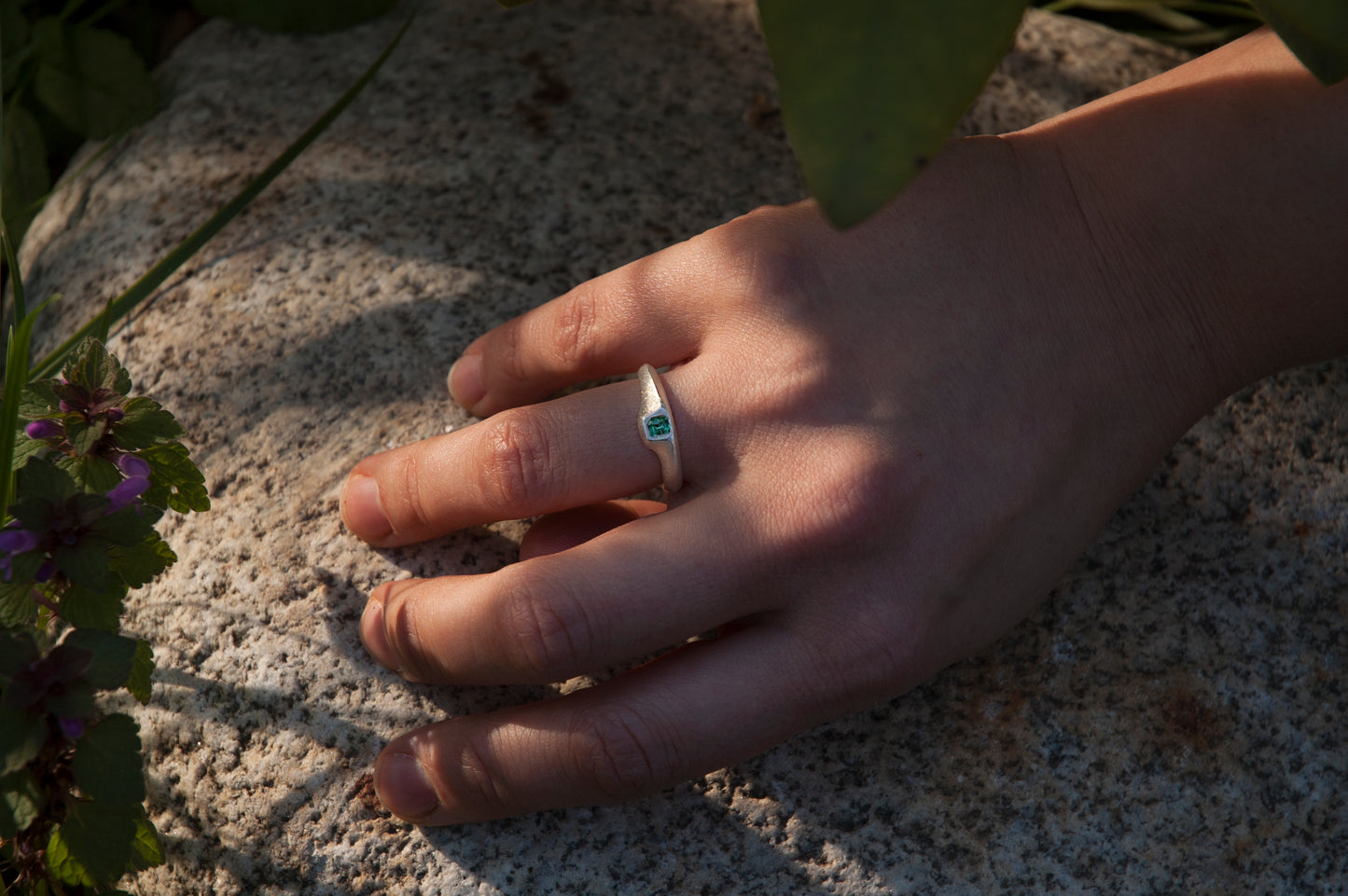 Zambian Emerald silver ring no.1