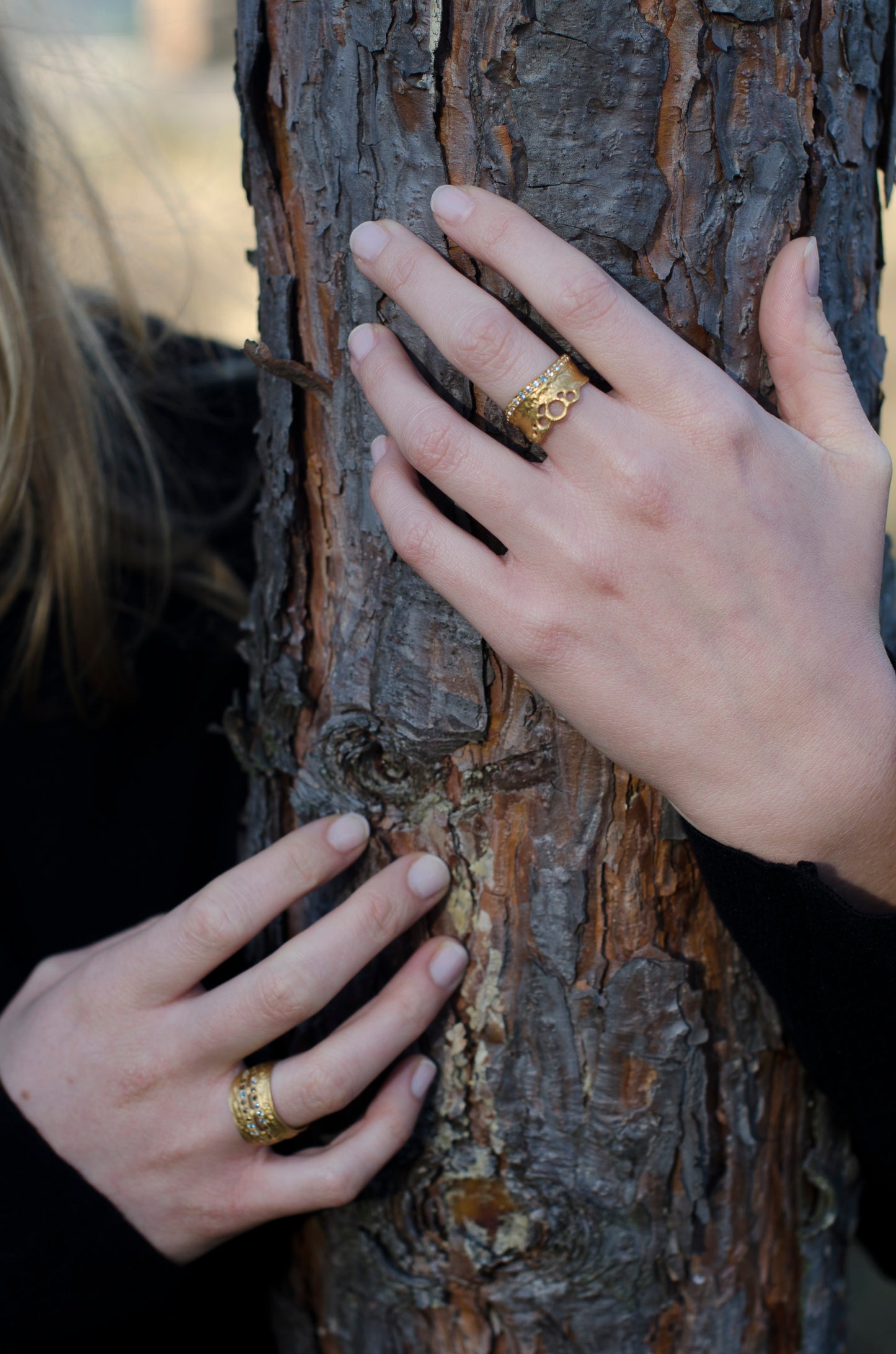 silver RING with blue topaz / KORA