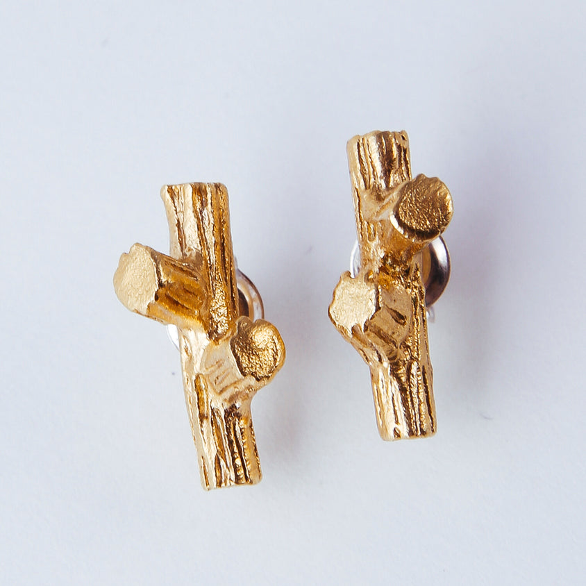 silver stud earrings / BRANCHES
