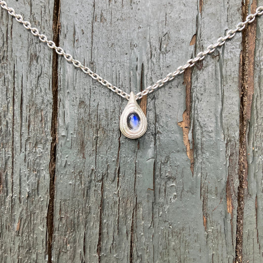 silver PENDANT with moonstone / COOL DROP
