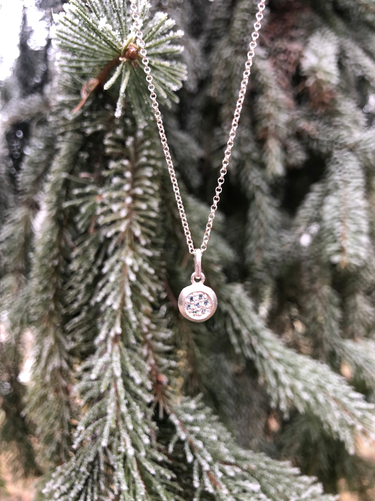 silver PENDANT with blue topaz / KONSTELACJE