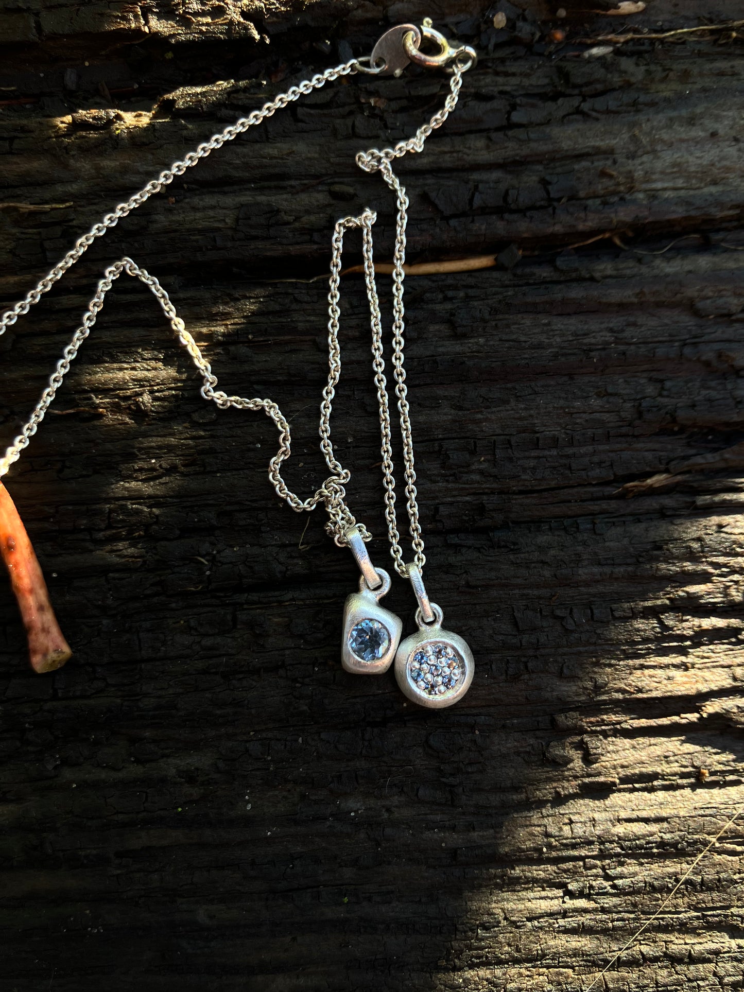 silver PENDANT with blue topaz / COSMIC BERRIES