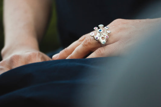 silver RING with blue topaz / COSMIC BERRIES 3