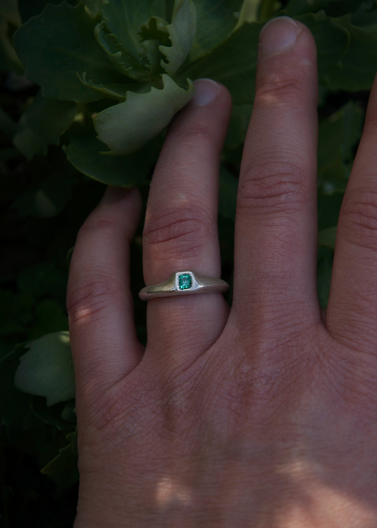 Zambian Emerald silver ring no.1