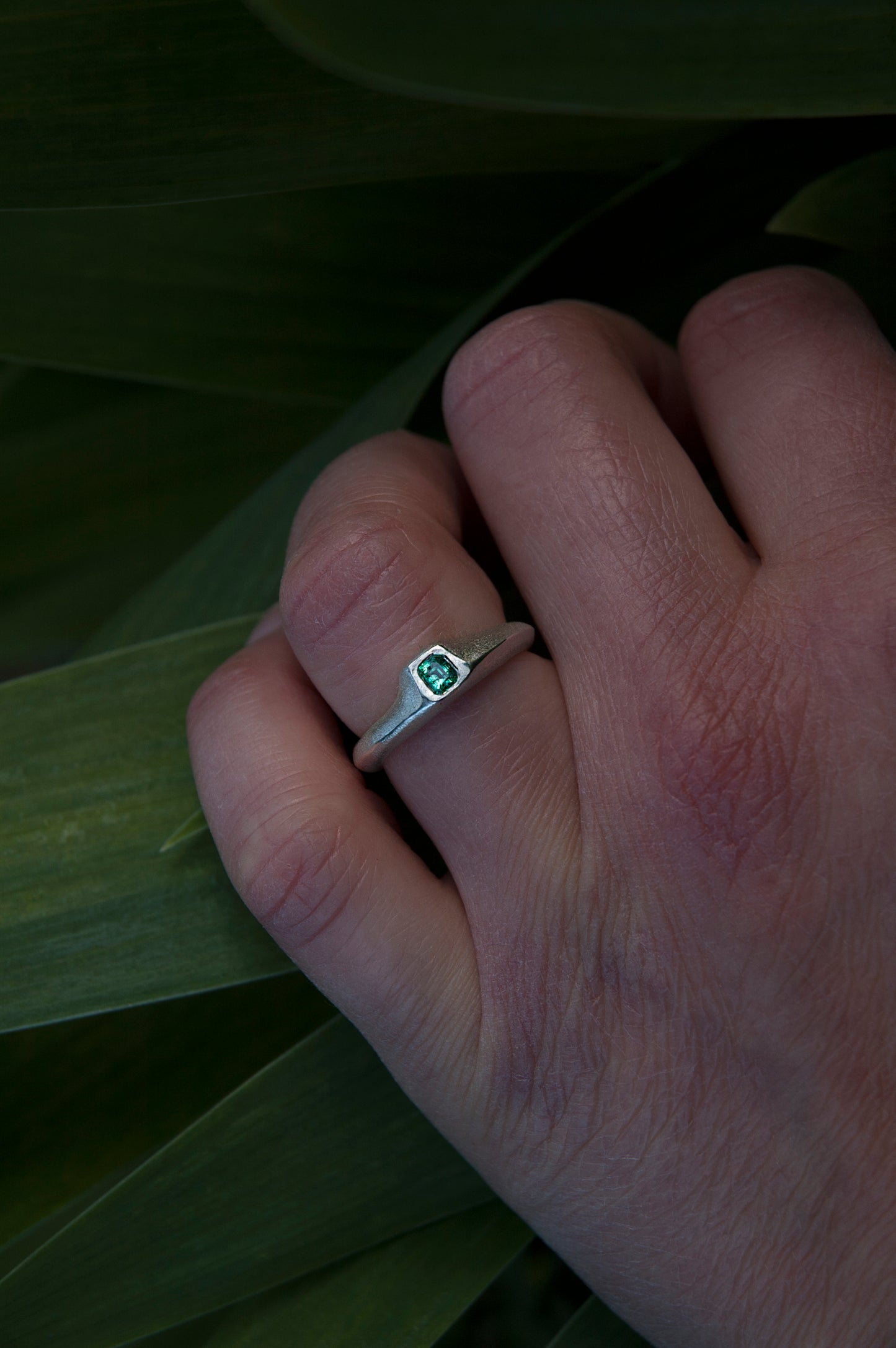 Zambian Emerald silver ring no.1