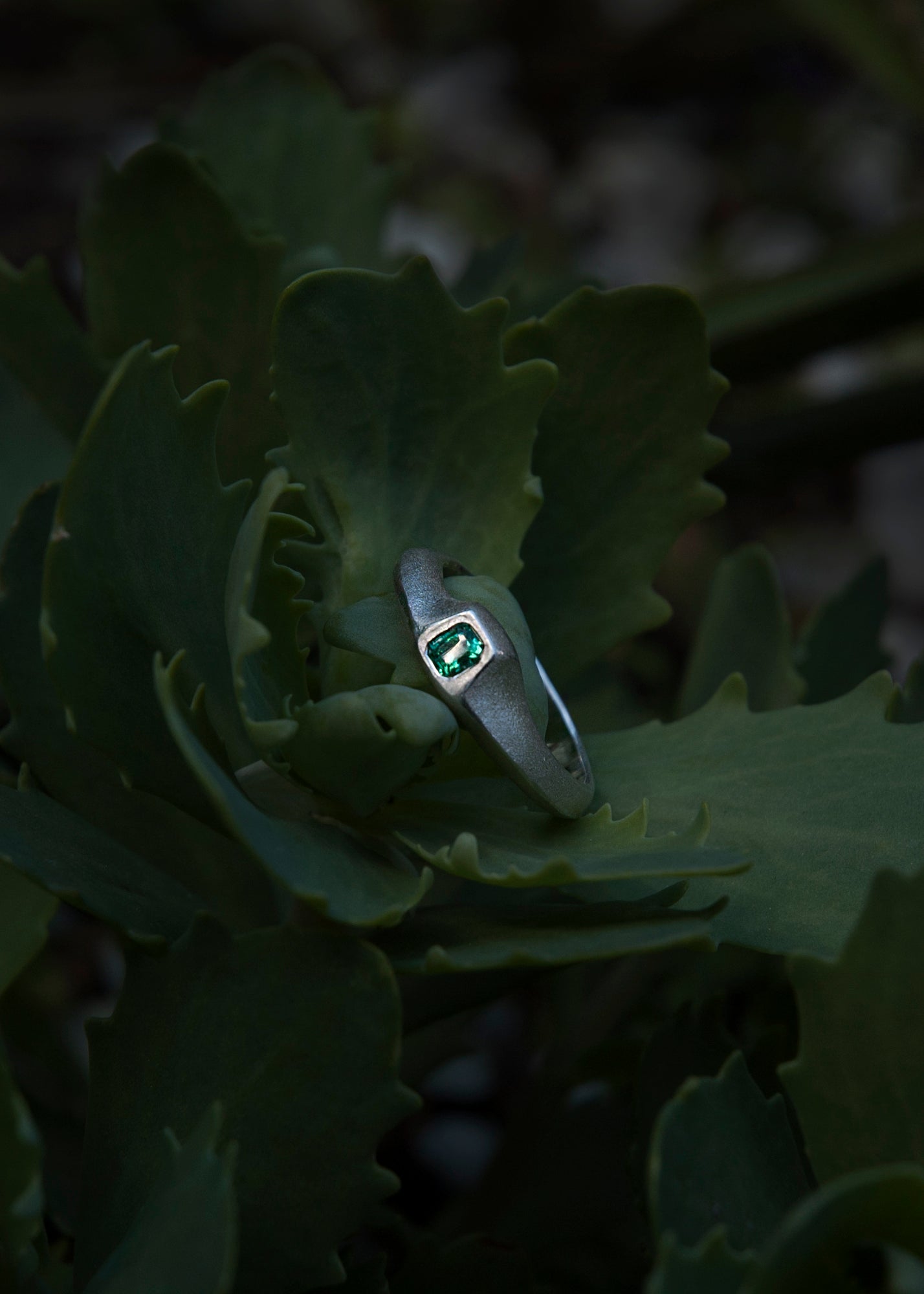 Zambian Emerald silver ring no.1