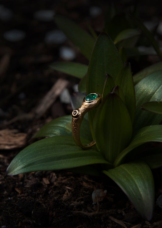 Zambian Emerald silver ring no.2
