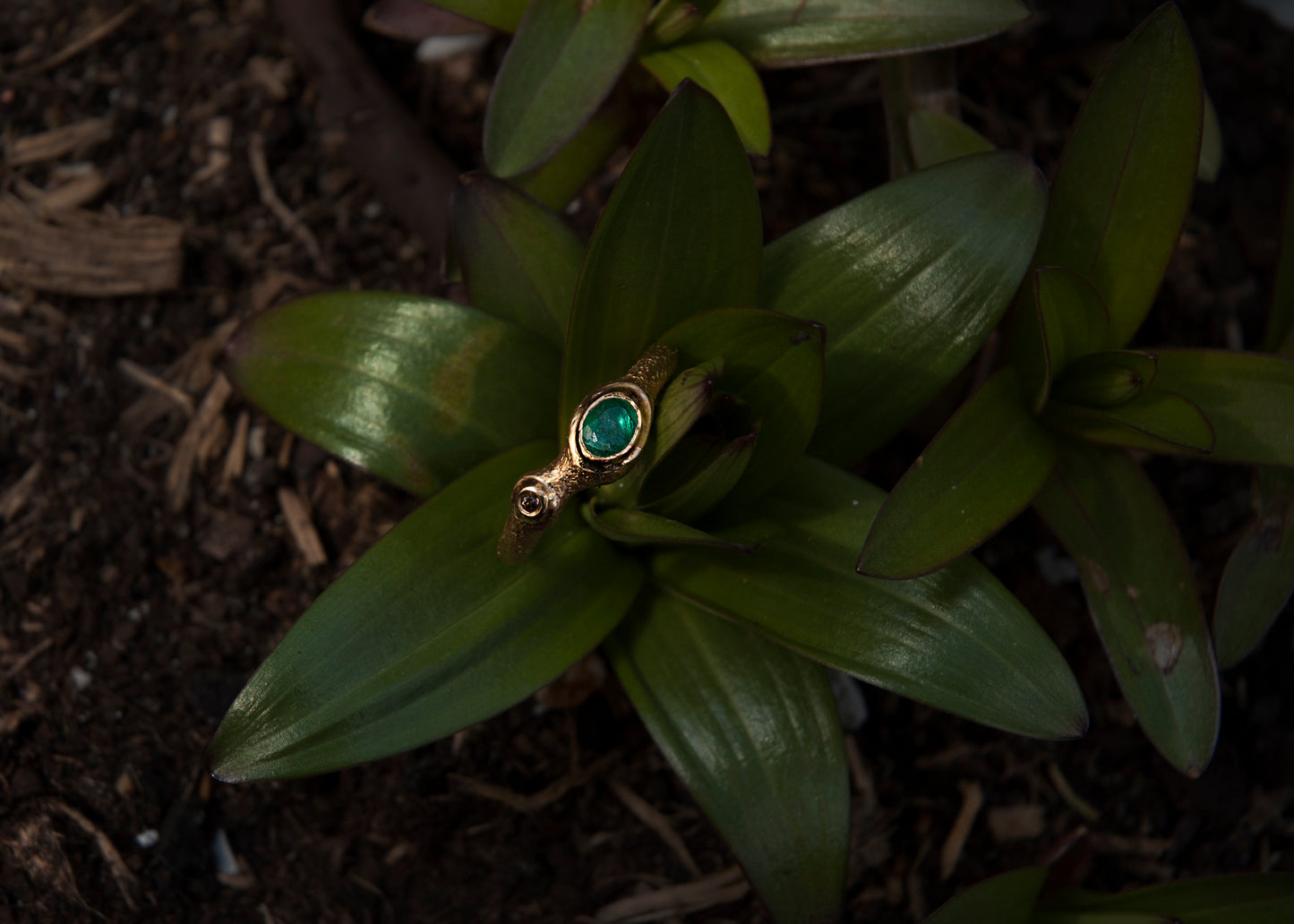 Zambian Emerald silver ring no.2