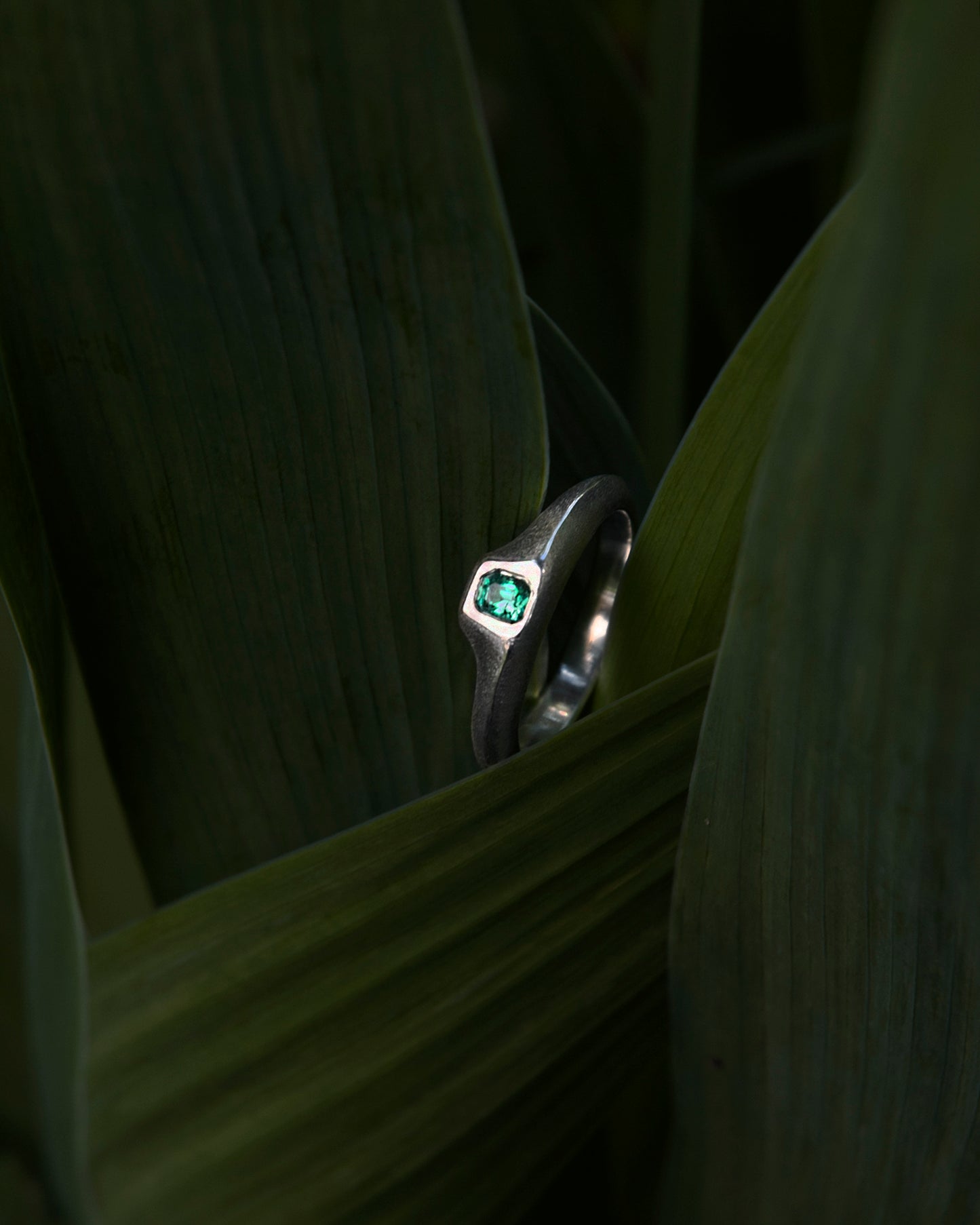 Zambian Emerald silver ring no.1