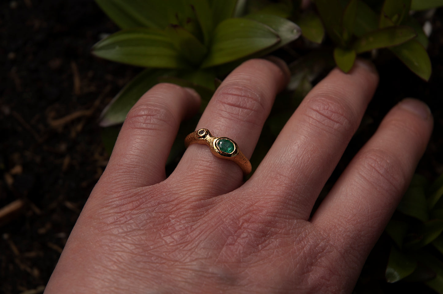 Zambian Emerald silver ring no.2