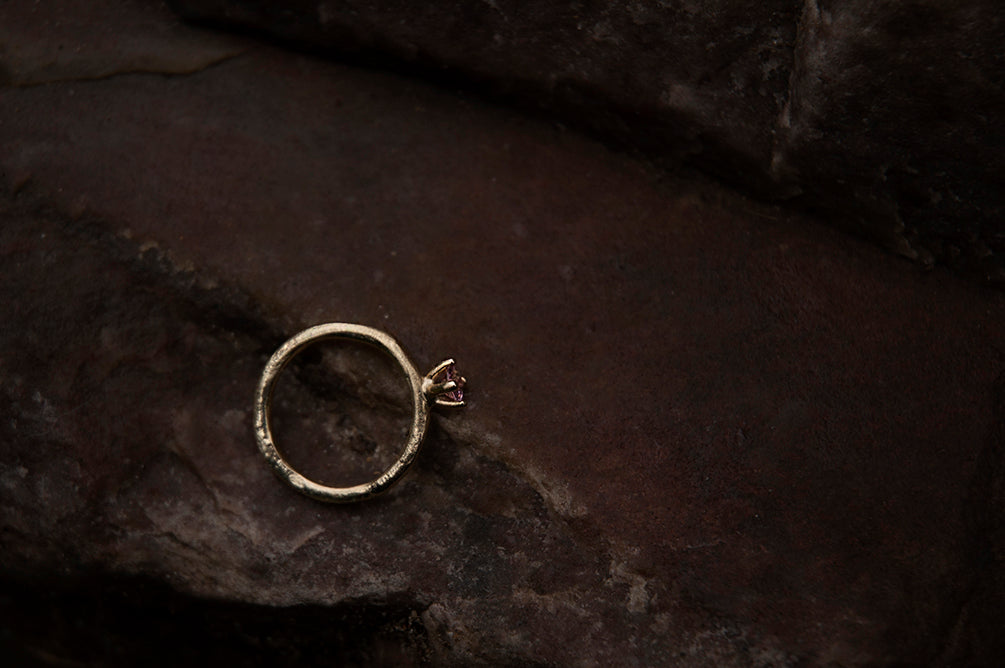 Fairmined gold RING with pink tourmaline / ROSADA