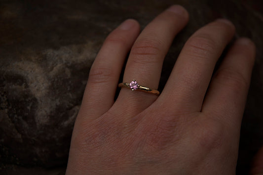 Fairmined gold RING with pink tourmaline / ROSADA