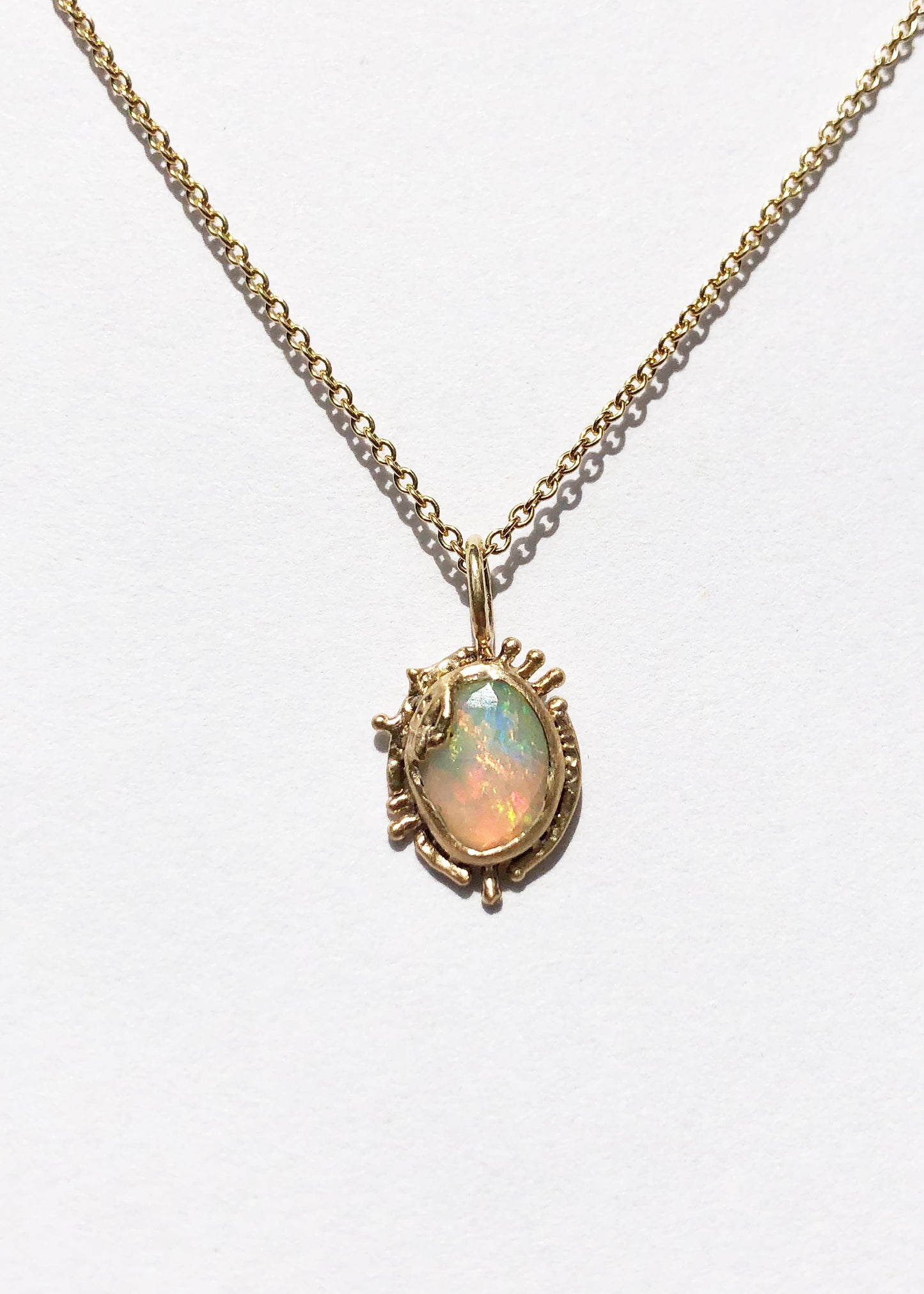 Fairmined gold pendant with opal / HEAT WAVE