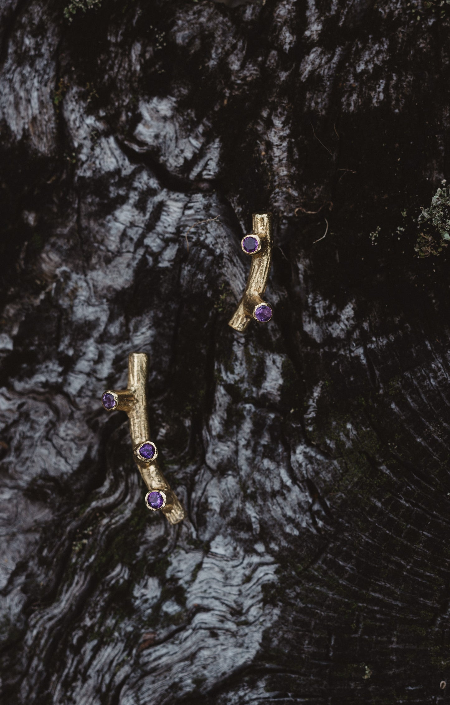 silver stud earrings / BRANCHES