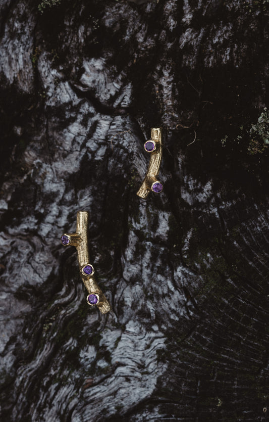 silver stud earrings / BRANCHES