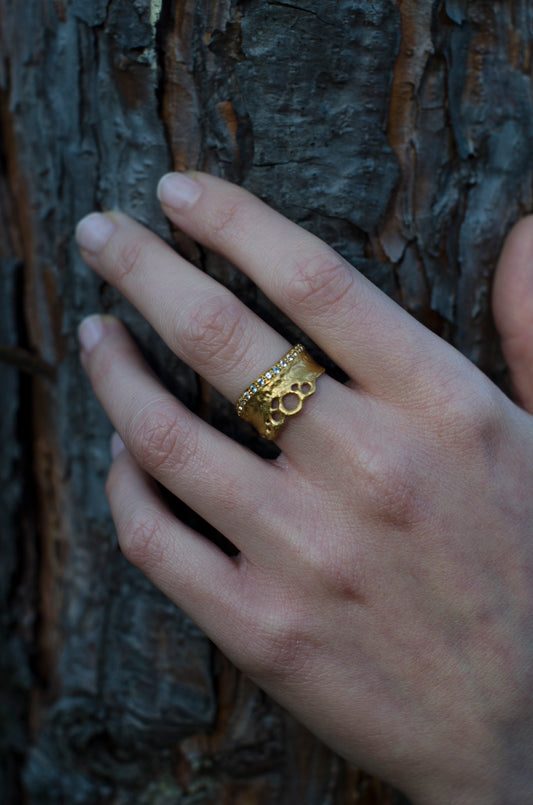 silver RING with blue topaz / KORA