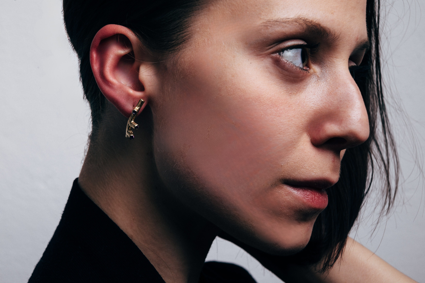 silver stud earrings / BRANCHES