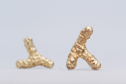 gold plated silver studs / FOREST LIGHT