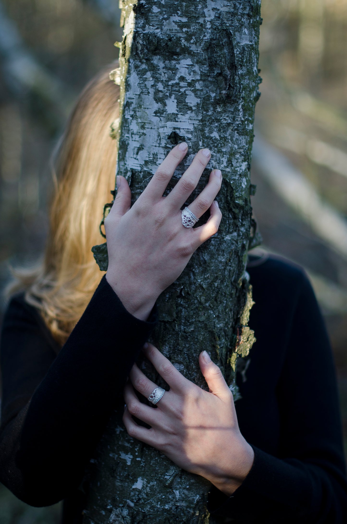 silver RING with blue topaz / KORA Tiara
