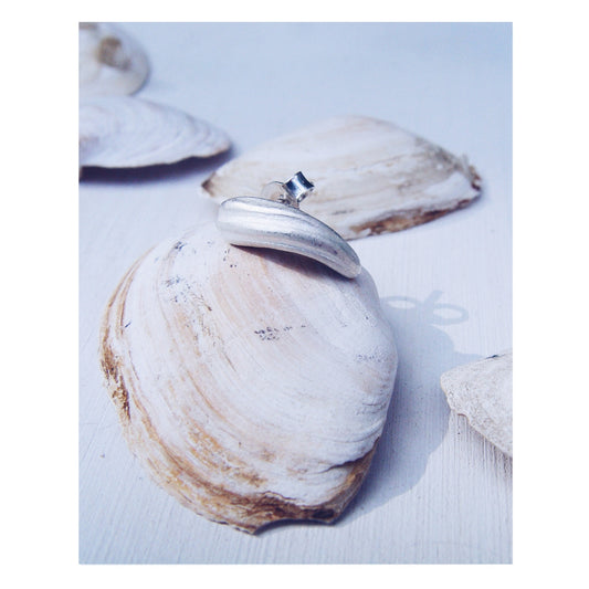 silver SINGLE earring / SHELL
