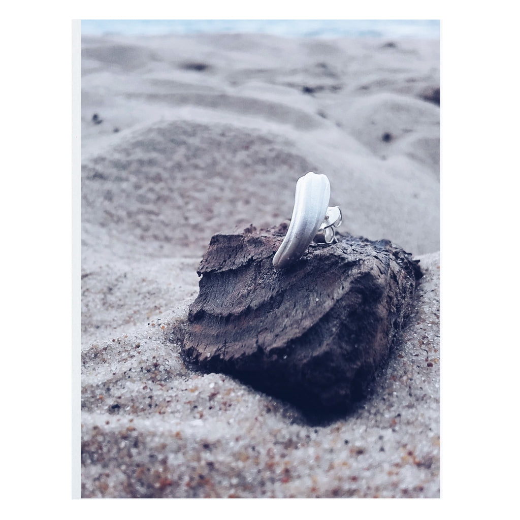 silver SINGLE earring / SHELL