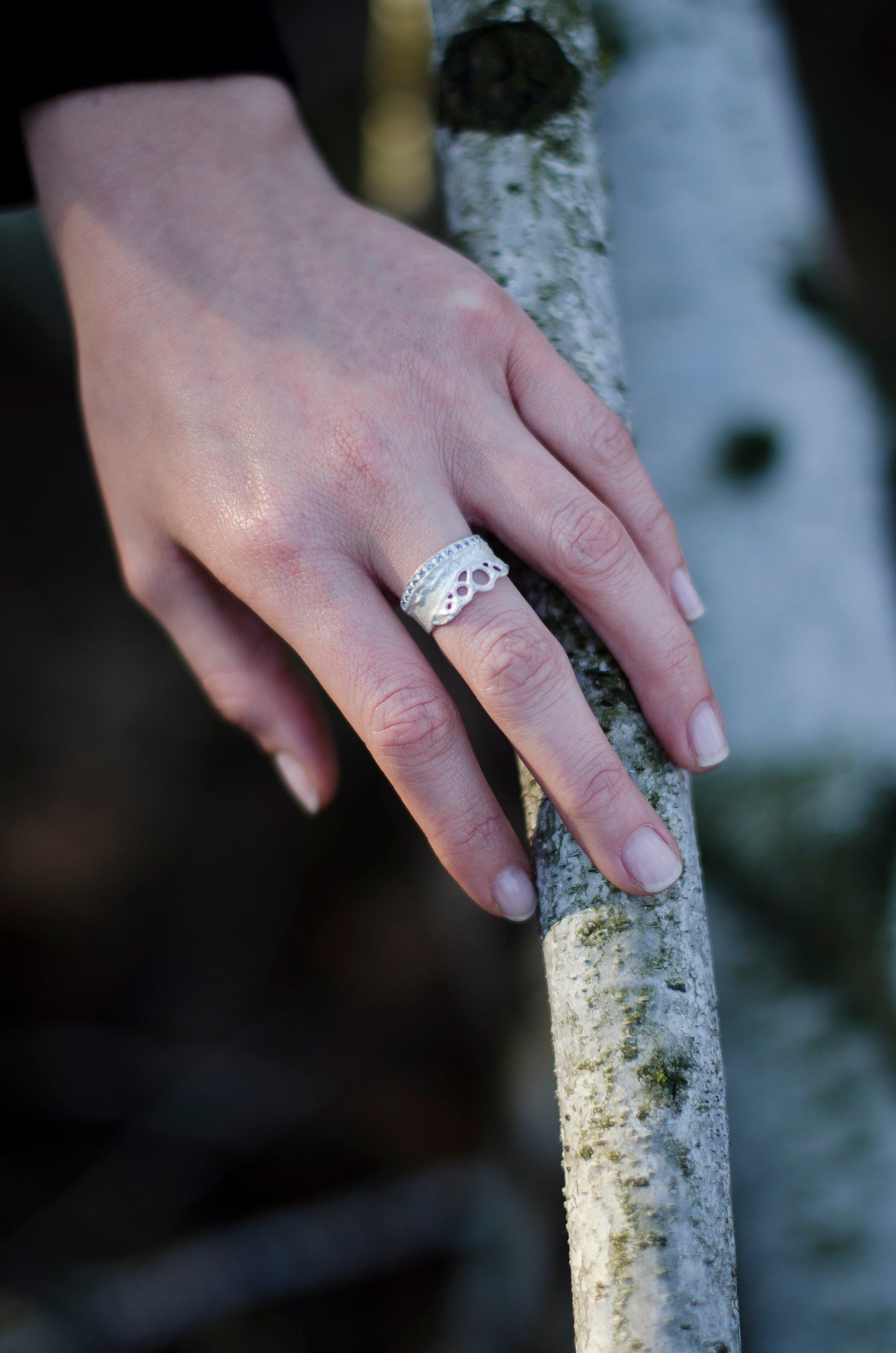 silver RING with blue topaz / KORA