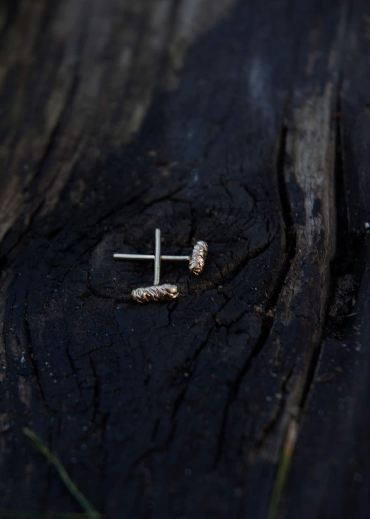 gold plated silver studs / FOREST Seeds