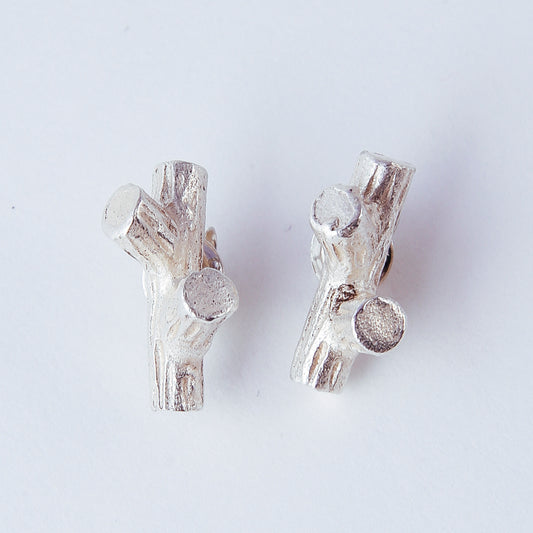 silver stud earrings / BRANCHES