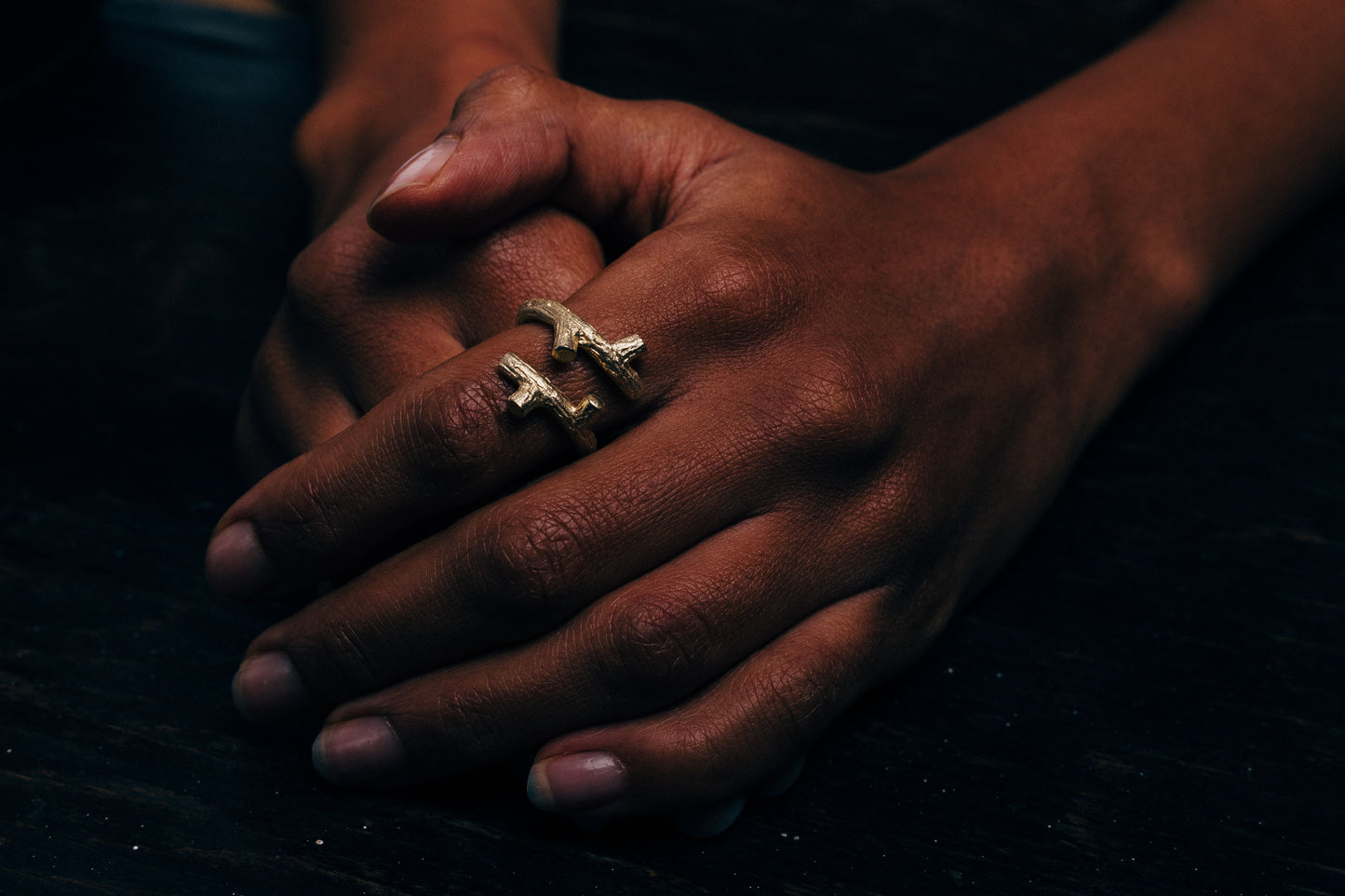 silver open ring / BRANCHES