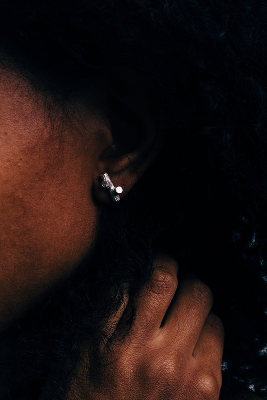silver stud earrings / BRANCHES