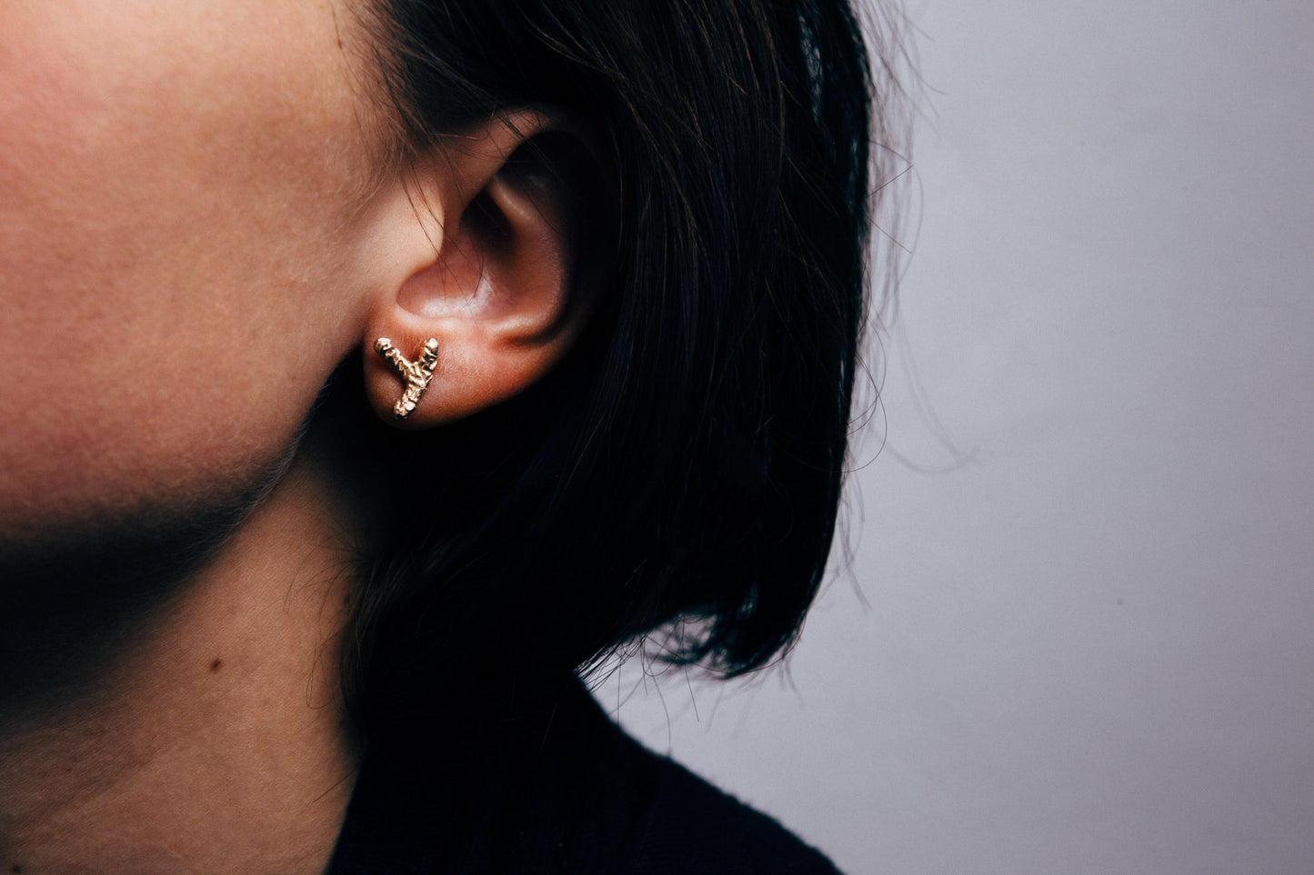 gold plated silver studs / FOREST LIGHT
