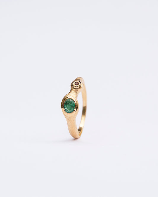 Zambian Emerald silver ring no.2