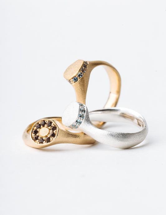 silver RING with topazes / KONSTELACJE