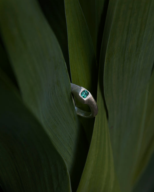 Zambian Emerald silver ring no.1